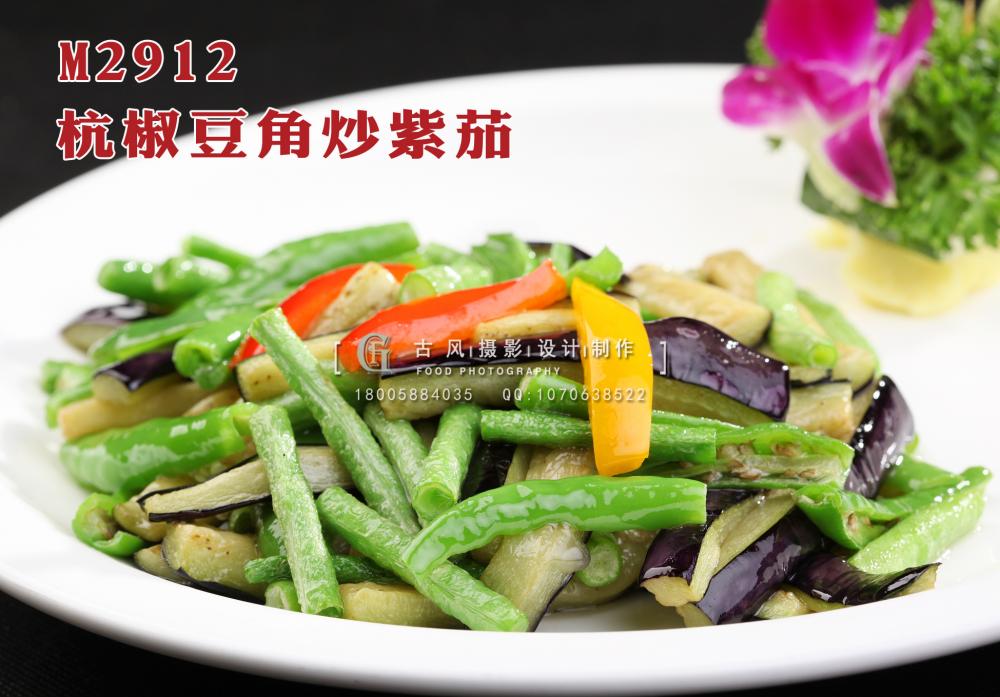 M2912杭椒豆角炒紫茄 副本