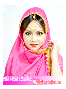 卡佳斯浙江化妆培训学校化妆教学里印度妆_卡