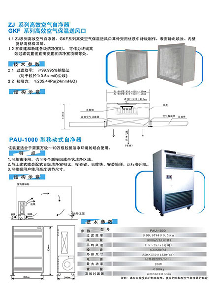 高效空气自净器保温送风口移动式自净器