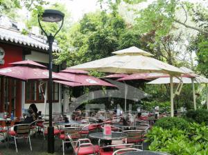 西湖迪咖啡双层边推伞