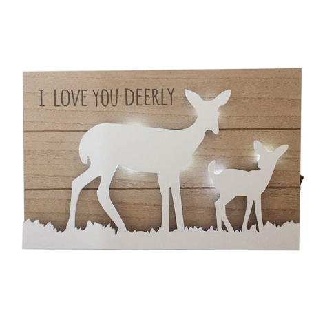 Wooden Deer LED Light