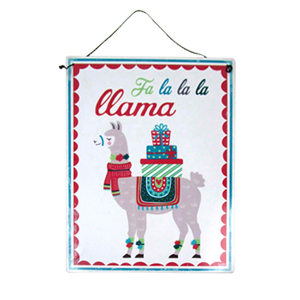 FA17376-1--llama metal sign