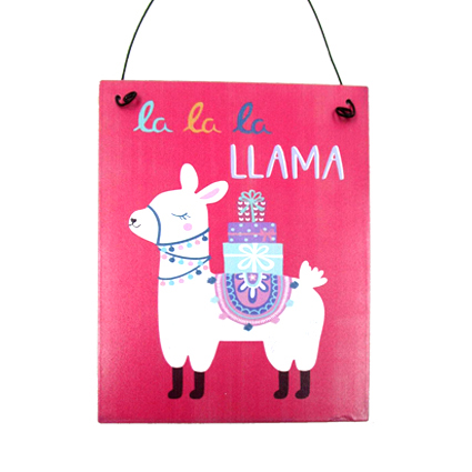 FA17391-2--llama metal sign