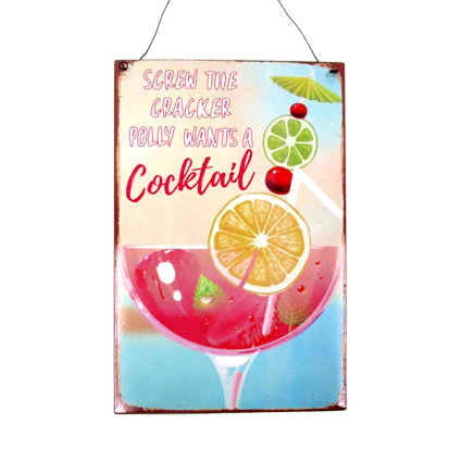 FA17405--cocktail metal sign