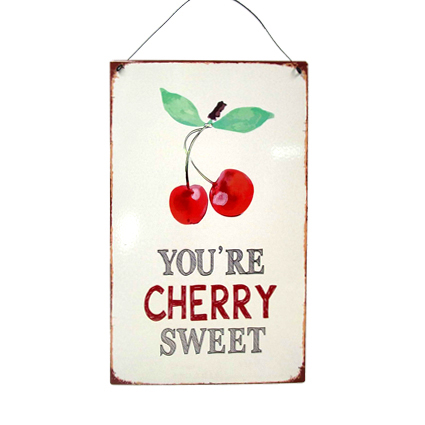 FA17418--cherry metal sign