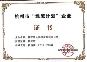 “雛鷹計(jì)劃”企業(yè)證書