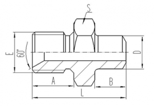 英制外螺纹60°内锥面密封或组合垫密封承接式焊接管 [1BW] (2)