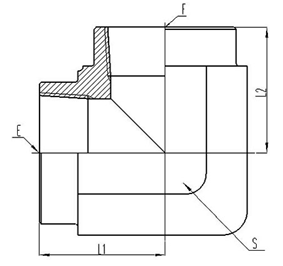 90°弯英制管固定内螺纹密封 [7T9-PK]