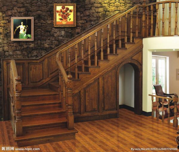 欧式实木楼梯6