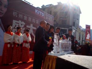 启动球金球冰雕