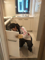 工作中的保洁
