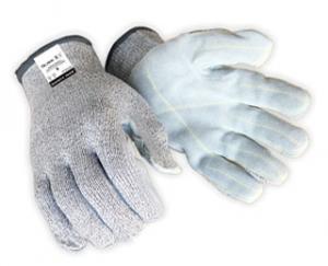 手掌缝牛二层贴皮防切割针织手套