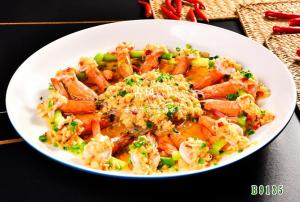 B9135芦笋蝴蝶虾 蒜蓉粉丝虾