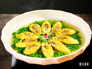 H155鲜毛豆蒸蛋卷