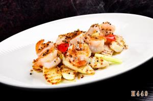 H449藜麦山药炒虾球