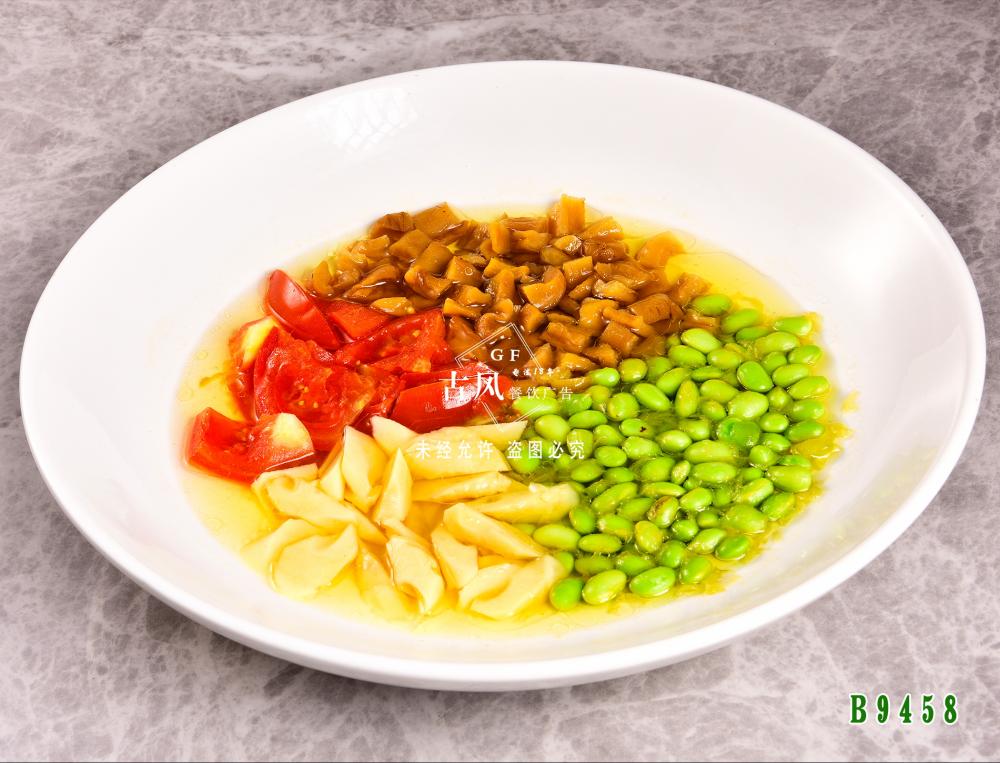 B9458边竹笋萝卜干蒸毛豆