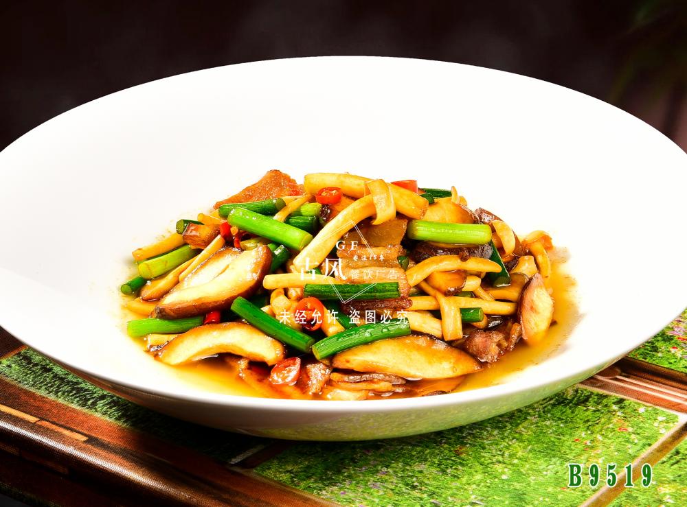 B9519蒜苔炒双菇