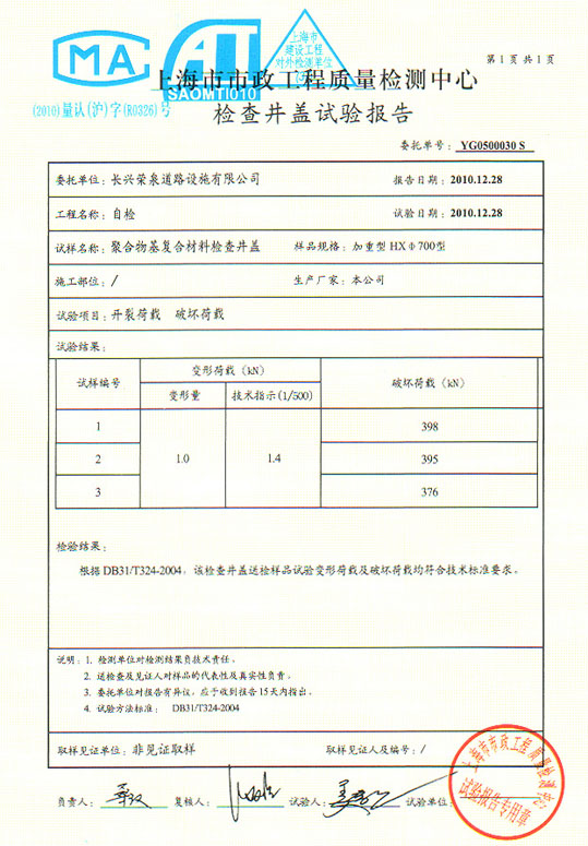 上海市政工程检测报告