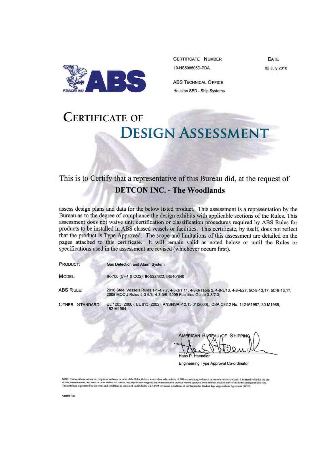 IR系列ABS认证