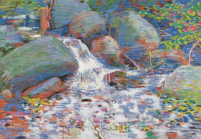 张晖《溪水》130cm×90cm   2007年