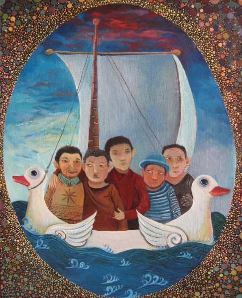 刘冰《5个GAY 》布面油画40×50cm2011年