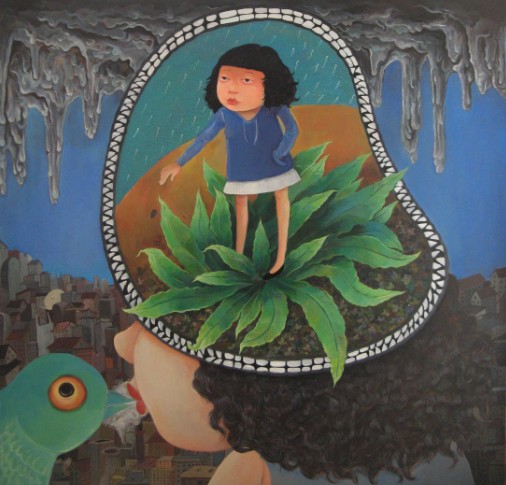 刘冰《KISS》布面丙烯120×120cm2012年