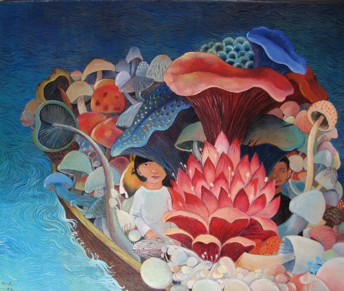 刘冰《蘑菇船》布面油画50×60cm2011年
