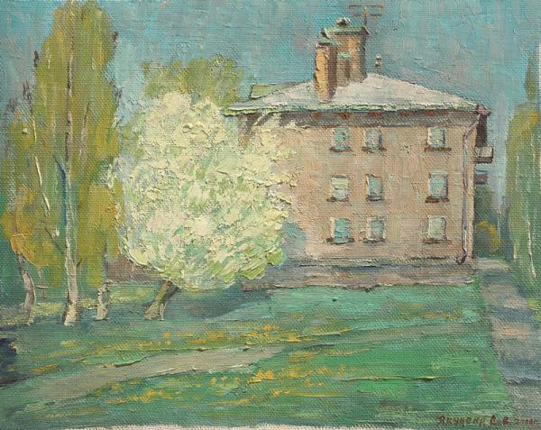 德米特里   《 稠李花》   36x45cm 2000年