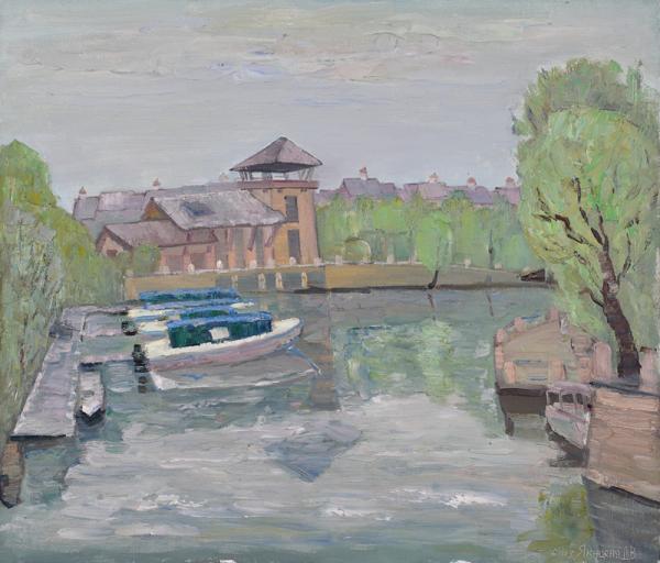 德米特里  《小河上（杭州）》   60x70cm 2013年