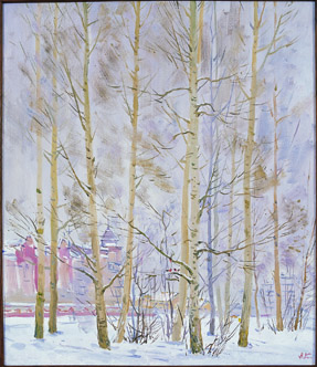 库兹米乔夫《冬景》50x60cm 布面油画 2012年