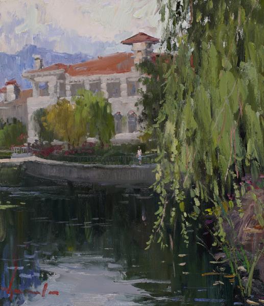 拉申得 《 杭州的池塘》  60×70cm 2013年