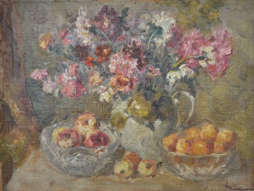 瓦辛-鲜花与水果33X43cm