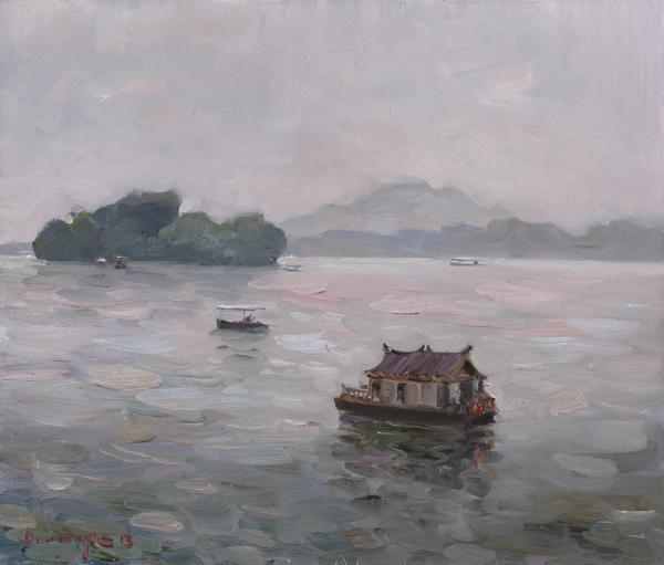 谢夫楚科  《杭州西湖》 60×70cm 2013年