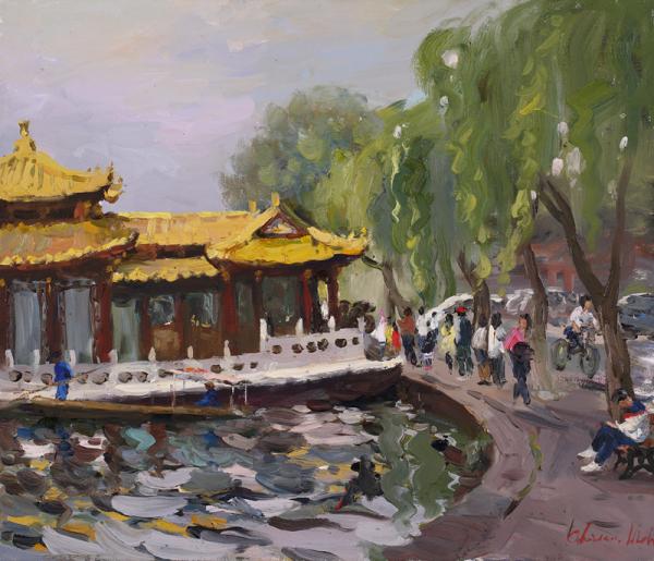 斯维特莱娜   《金色船顶 》60×70cm 2013年