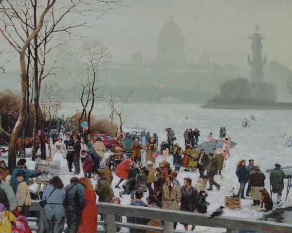 谢夫楚科  《婚礼》     80х100cm 1997-1998年