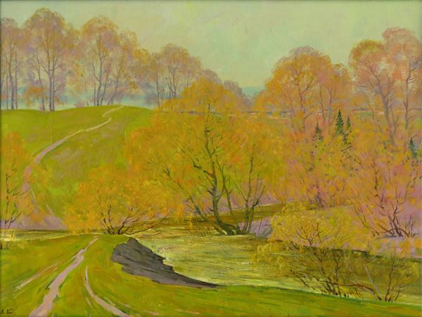 库兹米乔夫《金秋》60x70cm布面油画2013年