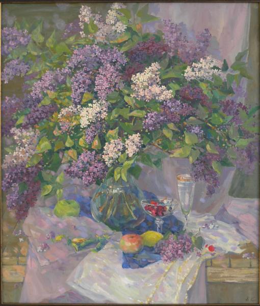 库兹米乔夫《丁香》70×60cm 布面油画 2007年