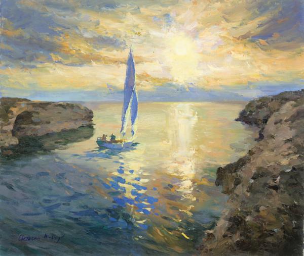 斯维特莱娜   日出-海岸  60x70cm  布面油画  2015年