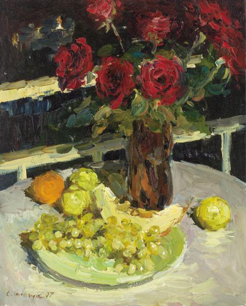 斯维特莱娜  玫瑰花   50x40cm  布面油画  2007年  