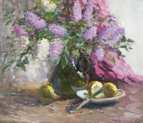 拉申得  丁香花  93x80cm  布面油画  2003年