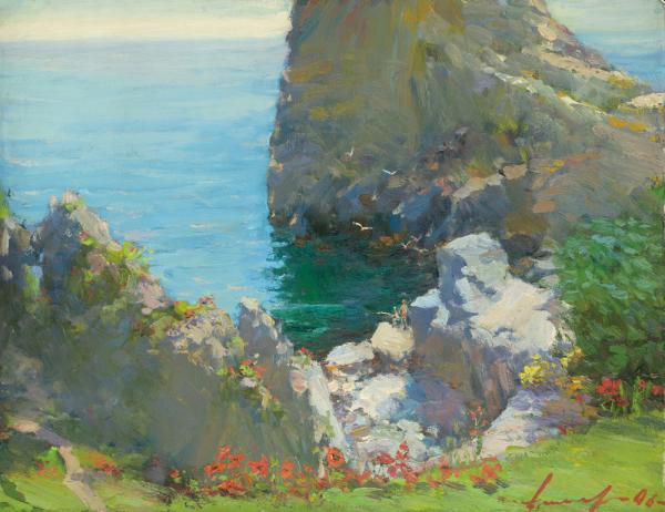 拉申得  通向大海的路  54x49cm  布面油画  2010年