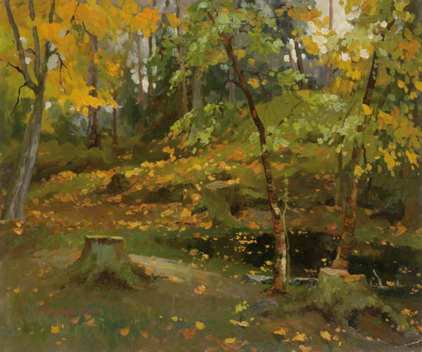 斯维特莱娜  瓦拉姆岛的秋天  60x70cm  布面油画  2006年