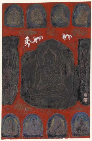 藏跃军   心灵佛光之十五  49x75cm  藏纸  2013年 