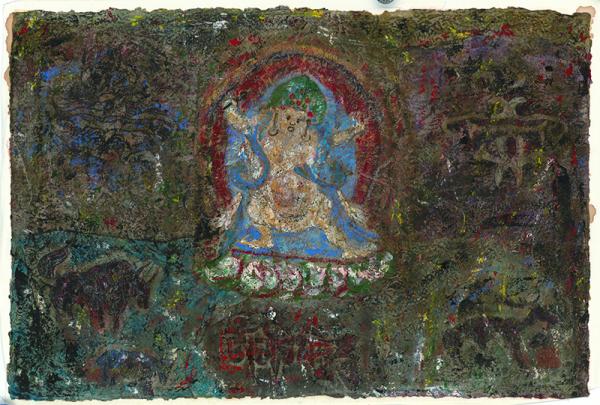 臧跃军  心灵佛光之八九  76x50.5cm 藏纸  2012年