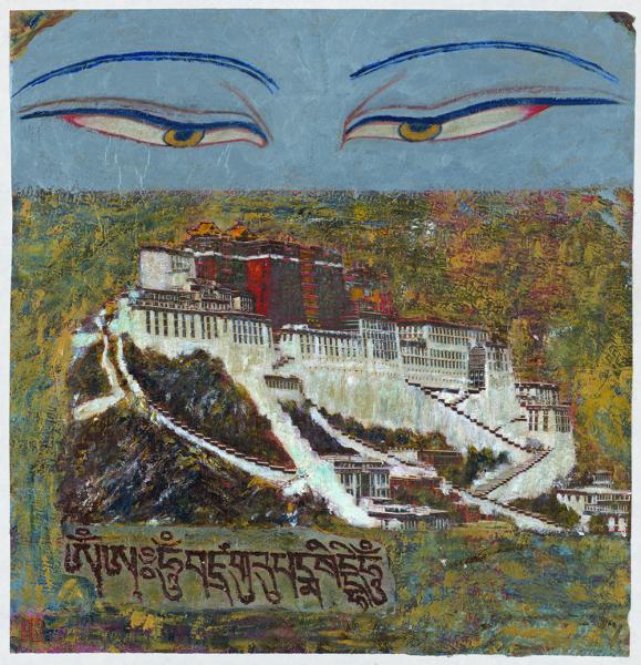 臧跃军  心灵佛光之四二  70x70cm 藏纸  2013年