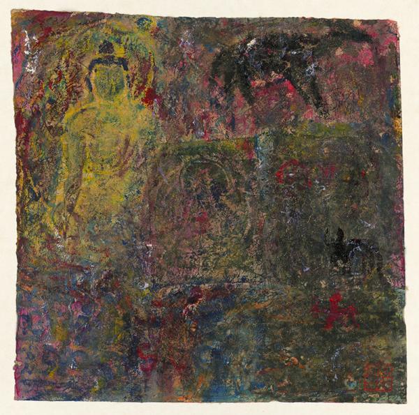 臧跃军  心灵佛光之一O四  35x34.5cm  藏纸  2012年