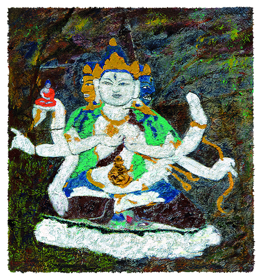 臧跃军  心灵佛光之一二九  62x67cm 藏纸  2016年