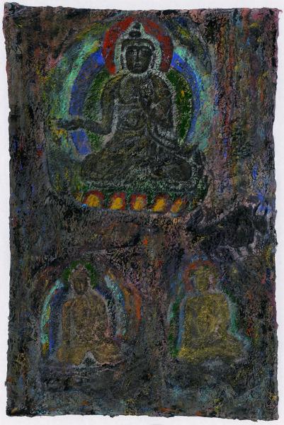 臧跃军  心灵佛光之一二三 50x75cm 藏纸  2016年
