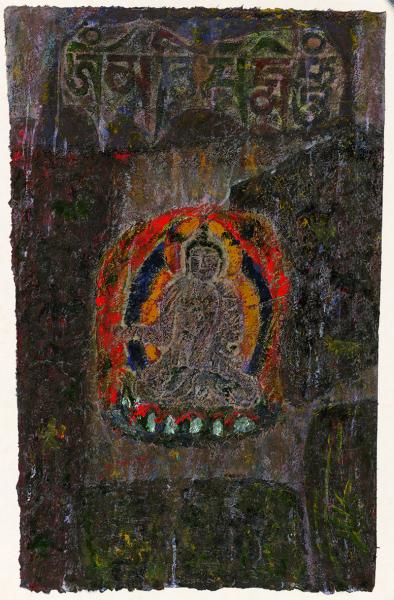 臧跃军 心灵佛光之三   58.5x96cm     藏纸   2013年 