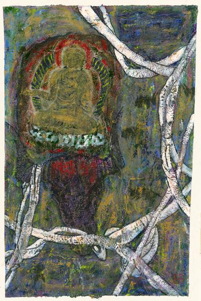 臧跃军 心灵佛光之三四  95x63cm  藏纸   2013年 